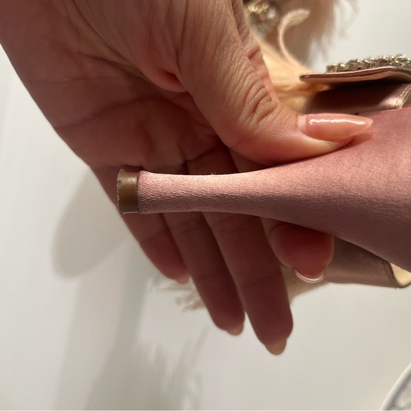 Rare Zara pink nude feather satin open toe mule size 39 - Picture 11 of 13